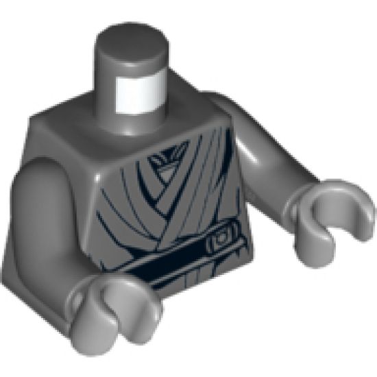 Torso SW Dark Bluish Gray Jedi Robe with Black Belt Pattern (Naare) / Dark Bluish Gray Arms / Light Bluish Gray Hands