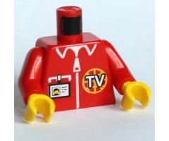 Torso TV Logo, Zipper and ID Badge Pattern / Red Arms / Yellow Hands