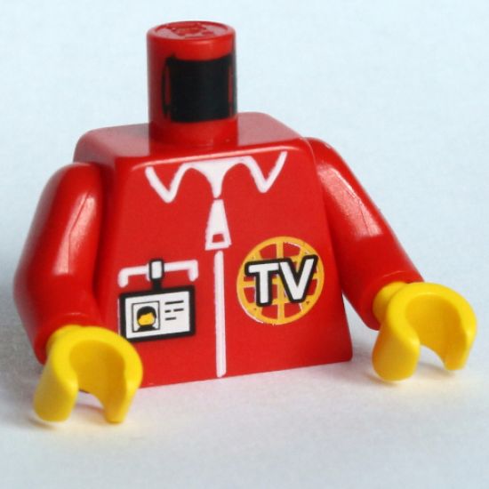 Torso TV Logo, Zipper and ID Badge Pattern / Red Arms / Yellow Hands