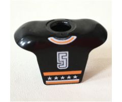 Minifigure, Body Wear Hockey Body Armor with NHL Logo and White Number 5 Pattern