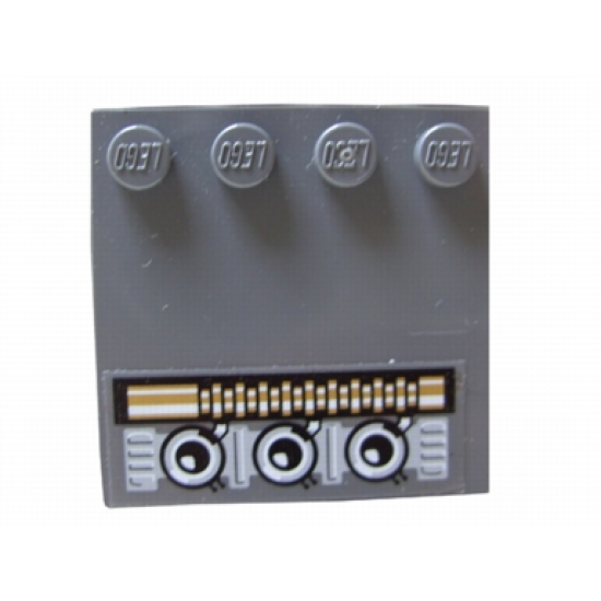Tile, Modified 4 x 4 with Studs on Edge with Engine Ports Pattern (Sticker) - Set 7673