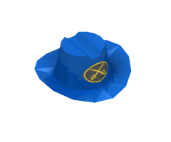 Minifigure, Headgear Hat, Cowboy with Oval and Two Crossed Cutlasses Pattern