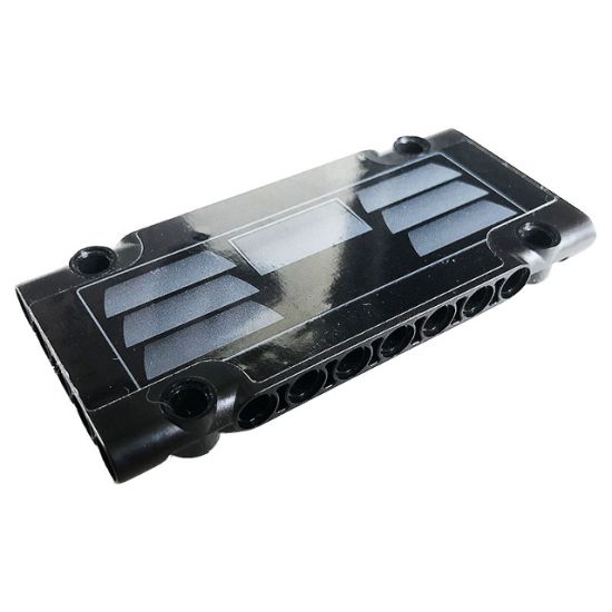 Technic, Panel Plate 5 x 11 x 1 with Gray Rectangle and 6 Trapezoids on Black Background Pattern (Sticker) - Set 42096