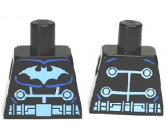 Torso Batman Logo Medium Blue with Wiring and Belt Front and Back Pattern