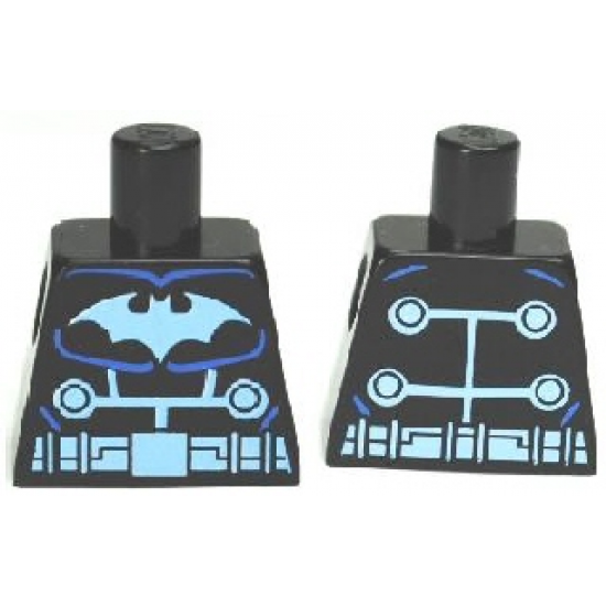 Torso Batman Logo Medium Blue with Wiring and Belt Front and Back Pattern