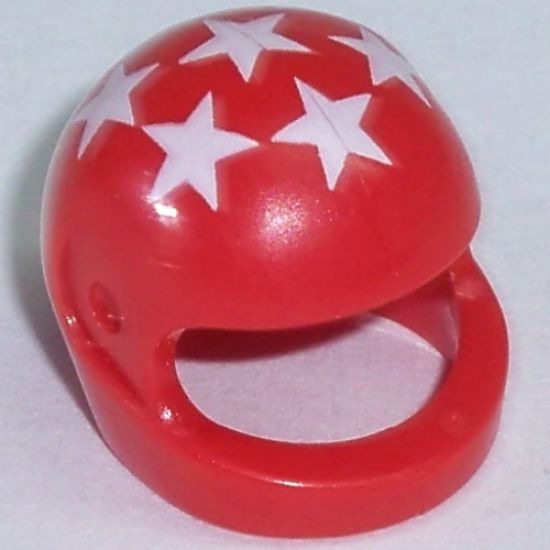 Minifigure, Headgear Helmet Motorcycle (Standard) with 7 White Stars Pattern