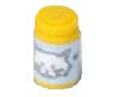 Scala Accessories Jar Jam / Jelly, Light Violet Label with White Cat Face Pattern (Sticker) - Set 5944