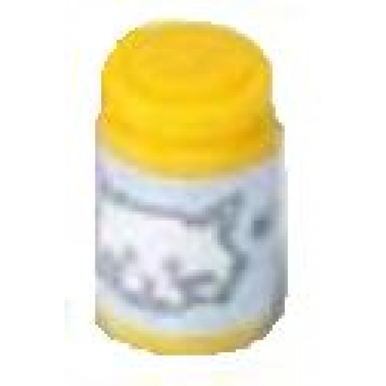 Scala Accessories Jar Jam / Jelly, Light Violet Label with White Cat Face Pattern (Sticker) - Set 5944