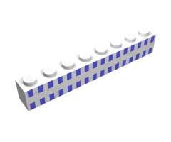 Brick 1 x 8 with Ferry Squares Light Blue 32 in 2 Lines Pattern