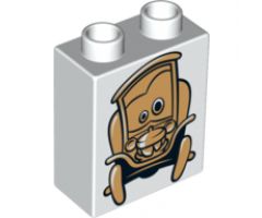 Duplo, Brick 1 x 2 x 2 with Yellow Stanley Pattern