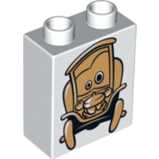 Duplo, Brick 1 x 2 x 2 with Yellow Stanley Pattern