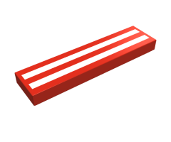 Tile 1 x 4 with White Horizontal Stripes Pattern