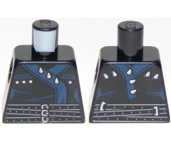 Torso Ninjago Three Belts with Dark Blue Straps with Spikes Pattern