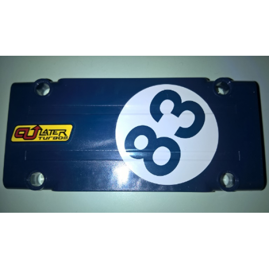 Technic, Panel Plate 5 x 11 x 1 with 'C U LATER TURBOS' and '83' in White Circle Pattern Model Left Side (Stickers) - Set 41999