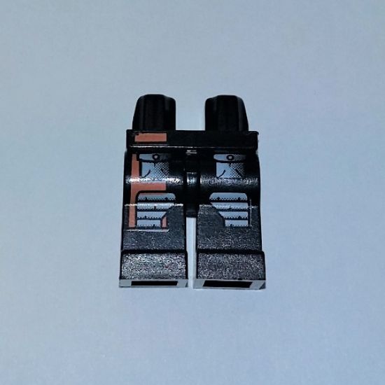 Hips and Legs with Alpha Team Gray Pockets and Orange Stripe Pattern (Flex)