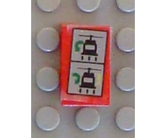 Panel 1 x 2 x 1 with Helicopter Hook Arm Instructions Pattern (Sticker) - Set 8856