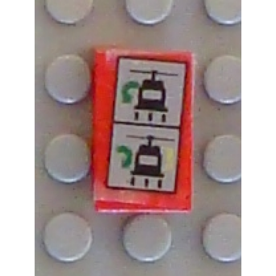 Panel 1 x 2 x 1 with Helicopter Hook Arm Instructions Pattern (Sticker) - Set 8856