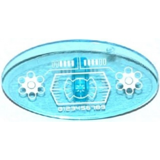 Minifigure, Shield Oval with Head-Up Display (HUD), Weapon Cylinders and '0123456789' Pattern (Sticker) - Set 70173