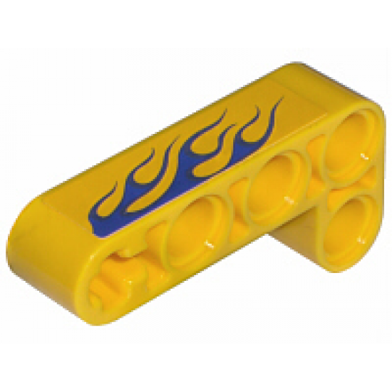 Technic, Liftarm 2 x 4 L-Shape Thick with Blue Flames Pattern Model Right (Sticker) - Set 8651