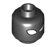 Minifigure, Head Dual Sided Alien with White Eyes and Left Eye Wink / Light Nougat Face with Bushy Eyebrows and Frown Pattern (Magneto) - Hollow Stud