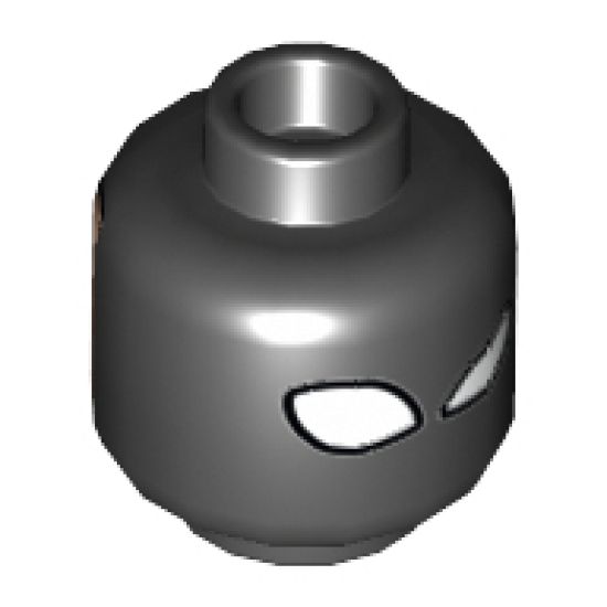 Minifigure, Head Dual Sided Alien with White Eyes and Left Eye Wink / Light Nougat Face with Bushy Eyebrows and Frown Pattern (Magneto) - Hollow Stud