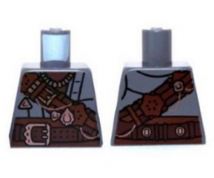 Torso LotR Large Reddish Brown Strap and Belt with Copper Trinkets Pattern