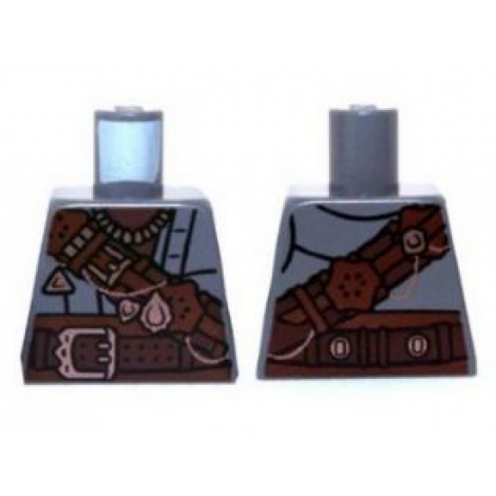 Torso LotR Large Reddish Brown Strap and Belt with Copper Trinkets Pattern