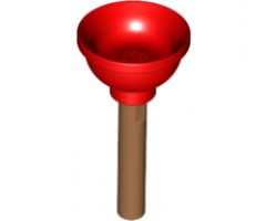 Minifigure, Utensil Plunger (Soft Plastic) with Medium Nougat Handle