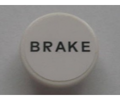 Road Sign 2 x 2 Round with Clip with Black 'BRAKE' on White Background Pattern (Sticker) - Set 8672
