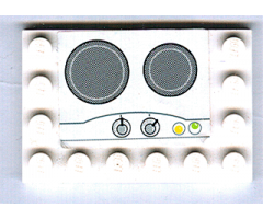 Tile, Modified 4 x 6 with Studs on Edges with Stove Top Pattern (Sticker) - Set 5940
