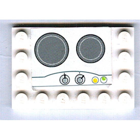 Tile, Modified 4 x 6 with Studs on Edges with Stove Top Pattern (Sticker) - Set 5940