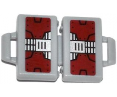 Minifigure, Utensil Briefcase with Dark Red and Silver Metal Plates Pattern on Both Sides (Stickers) - Set 76007