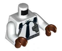 Torso Shirt with Black Tie and Dark Bluish Gray Shoulder Holster Pattern / White Arms / Reddish Brown Hands