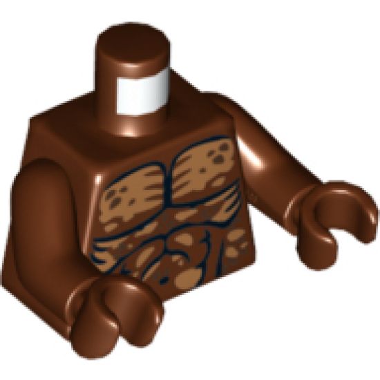Torso LotR Muscles Outline Pattern (Lurtz) / Reddish Brown Arms / Reddish Brown Hands