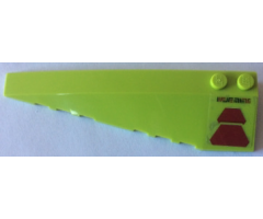 Wedge 10 x 3 Left with Dark Red Trapezoids and Alien Characters Pattern (Sticker) - Set 70703