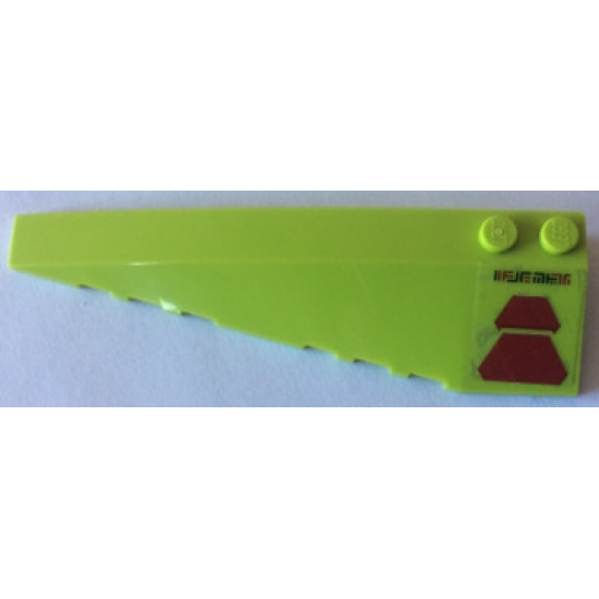 Wedge 10 x 3 Left with Dark Red Trapezoids and Alien Characters Pattern (Sticker) - Set 70703