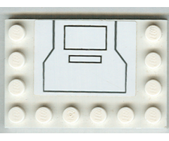 Tile, Modified 4 x 6 with Studs on Edges with Black Outline with Two Inner Rectangles Pattern (Sticker) - Set 7676