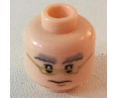 Minifigure, Head Dual Sided HP Dumbledore Glasses / No Glasses Pattern - Blocked Open Stud