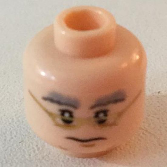 Minifigure, Head Dual Sided HP Dumbledore Glasses / No Glasses Pattern - Blocked Open Stud