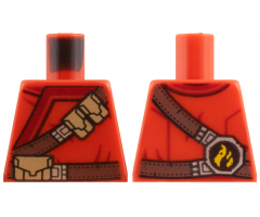 Torso Ninjago Robe with Brown Webbing, Silver Buckles, Pouches and Tornado Pattern