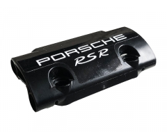 Technic, Panel Curved 7 x 3 with 2 Pin Holes through Panel Surface with White 'PORSCHE' and 'RSR' on Black Background Pattern (Sticker) - Set 42096