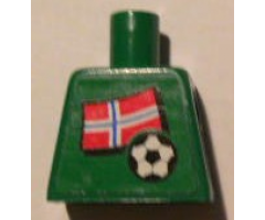 Torso Soccer Norwegian Goalie, Norwegian Flag Sticker Front, White Number Sticker Back (specify number in listing)