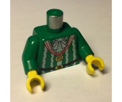 Torso Pirate Imperial Armada Ruffles, White Stripes Gold Medal Pattern / Green Arms / Yellow Hands