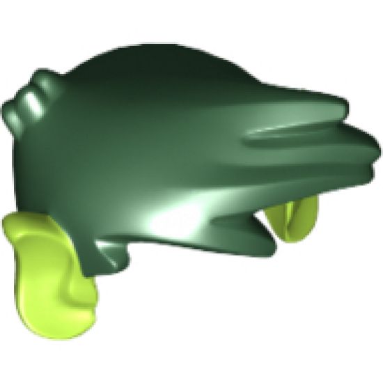 Minifigure, Hair Swept Forward with Lime Ears Pattern