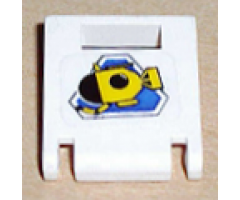 Container Box 2 x 2 x 2 Door with Slot and Yellow Submarine on Blue Triangle Pattern (Sticker) - Sets 1782 / 6441