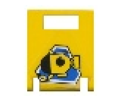 Container Box 2 x 2 x 2 Door with Slot and Yellow Submarine on Blue Triangle Pattern (Sticker) - Sets 1782 / 6441