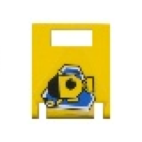Container Box 2 x 2 x 2 Door with Slot and Yellow Submarine on Blue Triangle Pattern (Sticker) - Sets 1782 / 6441