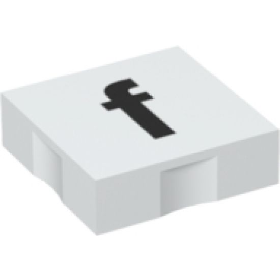 Duplo, Tile 2 x 2 with Black Lowercase Letter f Pattern