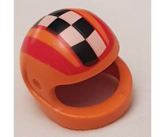 Minifigure, Headgear Helmet Motorcycle (Standard) with Checkered Stripe and Red Stripes Pattern