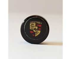 Tile, Round 1 x 1 with Porsche Logo Pattern (Sticker) - Set 42056